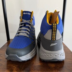 Hi-Tec Blue and Gray Outdoor Boots with Yellow Accents